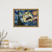 Rage Face Meme Face Comic Classy Painting Poster (Keuken)