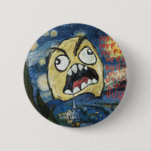 Rage Face Meme Face Comic Classy Painting Ronde Button 5,7 Cm