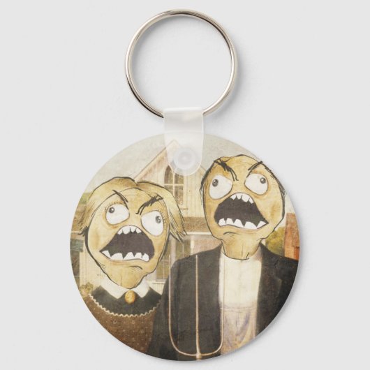 Rage Face Meme Face Comic Classy Painting Sleutelhanger (Voorkant)