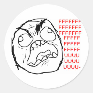 Rage Face Origineel Ronde Sticker