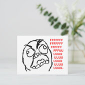 rage face rage comic meme lol rofel briefkaart (Staand voorkant)