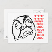 rage face rage comic meme lol rofel briefkaart (Voorkant / Achterkant)