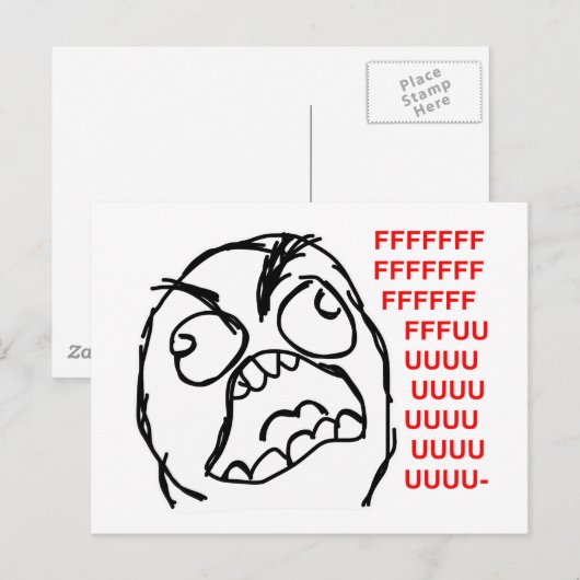 rage face rage comic meme lol rofel briefkaart (Voorkant / Achterkant)