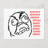 rage face rage comic meme lol rofel briefkaart (Voorkant)