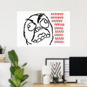 rage face rage comic meme lol rofel poster (Thuiskantoor)