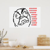 rage face rage comic meme lol rofel poster (Keuken)