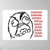 rage face rage comic meme lol rofel poster (Voorkant)