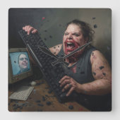 Rage-fout: Systeemfout - Ctrl Alt Delirium Vierkante Klok (Voorkant)