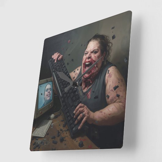 Rage-fout: Systeemfout - Ctrl Alt Delirium Vierkante Klok (Hoek)