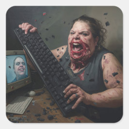 Rage-fout: Systeemfout - Ctrl Alt Delirium Vierkante Sticker
