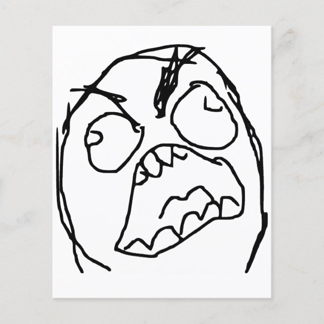 Rage Guy Angry Fuu Fuuu Rage Face Meme (Voorkant)