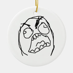 Rage Guy Angry Fuu Fuuu Rage Face Meme Keramisch Ornament