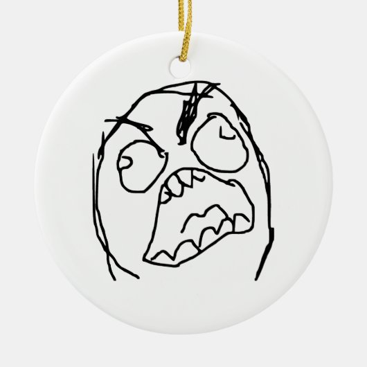 Rage Guy Angry Fuu Fuuu Rage Face Meme Keramisch Ornament (Voorkant)