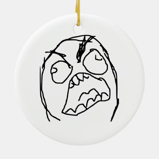 Rage Guy Angry Fuu Fuuu Rage Face Meme Keramisch Ornament (Achterkant)