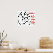 Rage Guy Angry Fuu Fuuu Rage Face Meme Poster (Keuken)