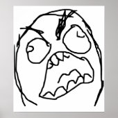 Rage Guy Angry Fuu Fuuu Rage Face Meme Poster (Voorkant)