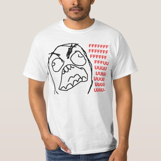Rage Guy Angry Fuu Fuuu Rage Face Meme T-shirt (Voorkant)