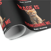Rage is Consuming Me Schattige Kitten Cat, Funny F Cadeaupapier (Rol Hoek)