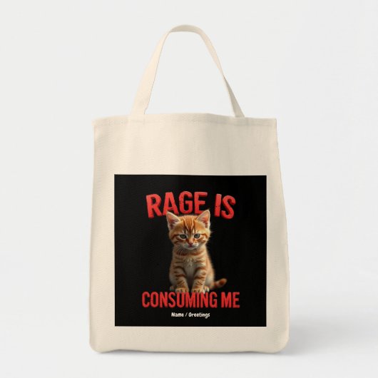 Rage is Consuming Me Schattige Kitten Cat, Funny F Tote Bag (Voorkant)