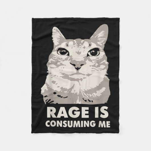Rage is het consumeren van me Angry Cat Meme sarca Fleece Deken (Voorkant)