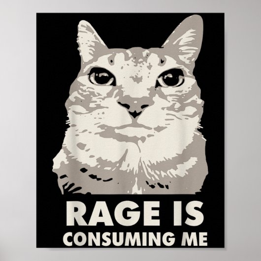 Rage is het consumeren van me Angry Cat Meme sarca Poster (Voorkant)