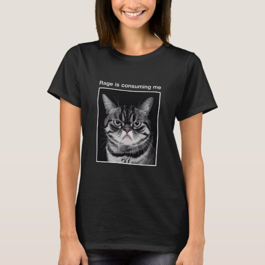 Rage is het consumeren van me grappige Angry Cat L T-shirt (Voorkant)