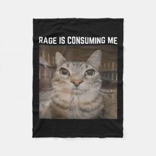 Rage is het consumeren van me meme kat meme vreemd fleece deken