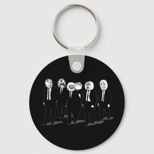 rage komische meme loopt door sleutelhanger