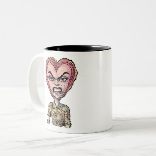 Rage Mode Activated Bold Angry Expression Tweekleurige Koffiemok (Voorkant links)