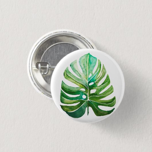 Rage op Monstera Leaf Button (Voorkant /achterkant)
