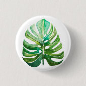 Rage op Monstera Leaf Button (Voorkant)