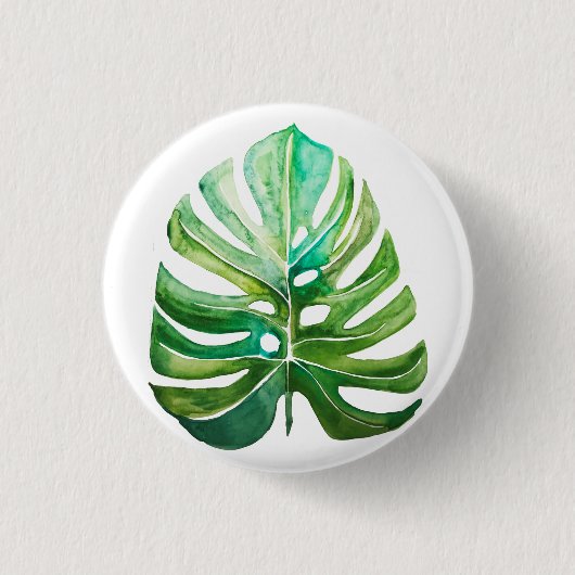 Rage op Monstera Leaf Button (Voorkant)