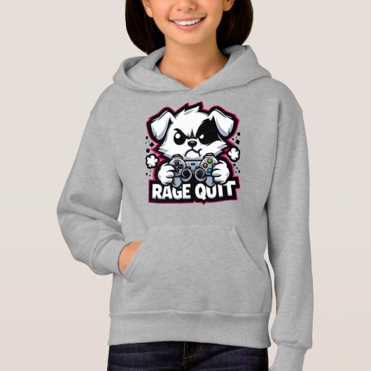 Rage Quit Gaming Hond Shirt - Grappig Gamer Cadeau (Voorkant)