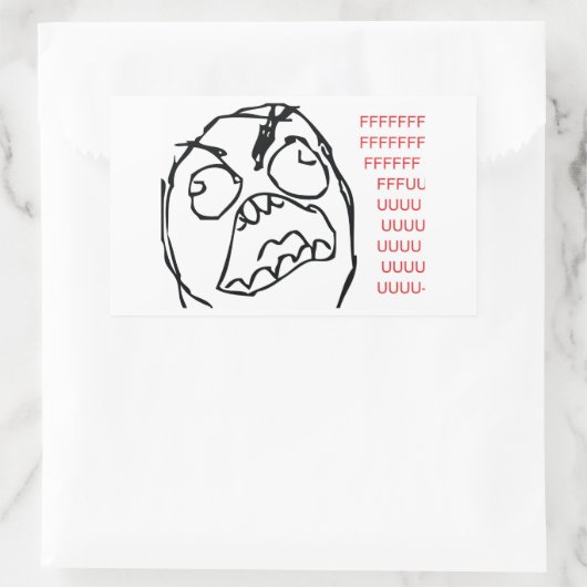 Rage Troll Rechthoekige Sticker (Tas)