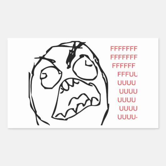 Rage Troll Rechthoekige Sticker (Voorkant)