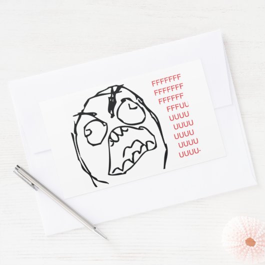 Rage Troll Rechthoekige Sticker (Envelop)