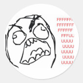 Rage Troll Ronde Sticker (Voorkant)