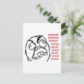 Rage vent fuuu fuuuu briefkaart (Staand voorkant)