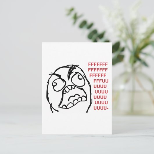 Rage vent fuuu fuuuu briefkaart (Staand voorkant)