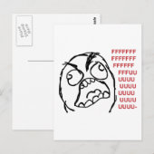 Rage vent fuuu fuuuu briefkaart (Voorkant / Achterkant)