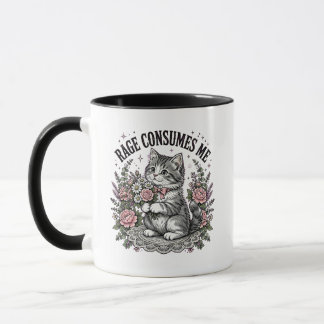 Rage verteert me Funny Cat Mok - Vintage Bloemstuk