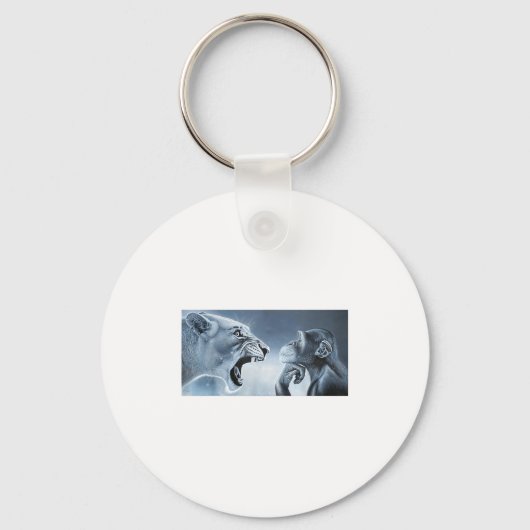 Ragebait Meme, Lion Monkey, Monkey And Lion Meme M Sleutelhanger (Voorkant)