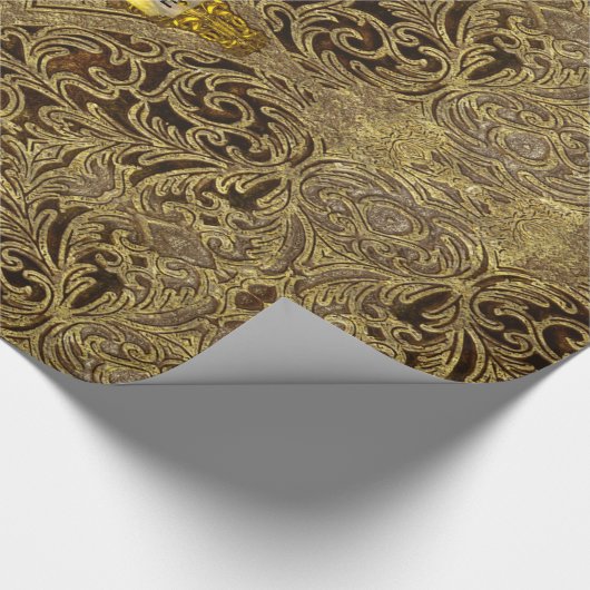 Ragenhild Elegant Gothic Monogram Baroque Cadeaupapier (Hoek)