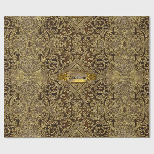 Ragenhild Elegant Gothic Monogram Baroque Cadeaupapier (Vlak)
