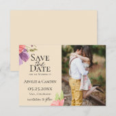 Ragfijne bloemenfoto save the date aankondiging (Voorkant / Achterkant)