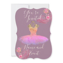 Ragfijne lavendel paarse gouden ballerina jurk blo