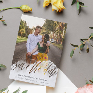 Ragfijne Overlay Dubbelzijdige Foto Save the Date