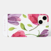 Ragfijne paarse bloempatroon Case-Mate iPhone case (Achterkant (horizontaal))