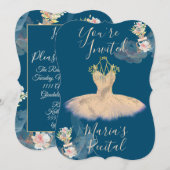 Ragfijne roze gouden ballerina jurk bloemgeur kaart (Voorkant / Achterkant)