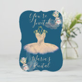 Ragfijne roze gouden ballerina jurk bloemgeur kaart (Staand voorkant)